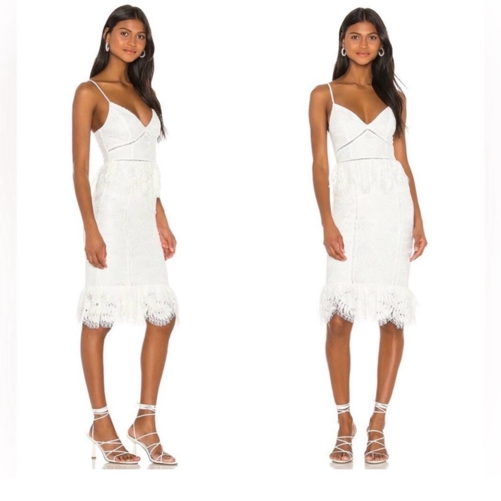 Lovers + Friends‎ Wanderlust White Lace Midi Dress small